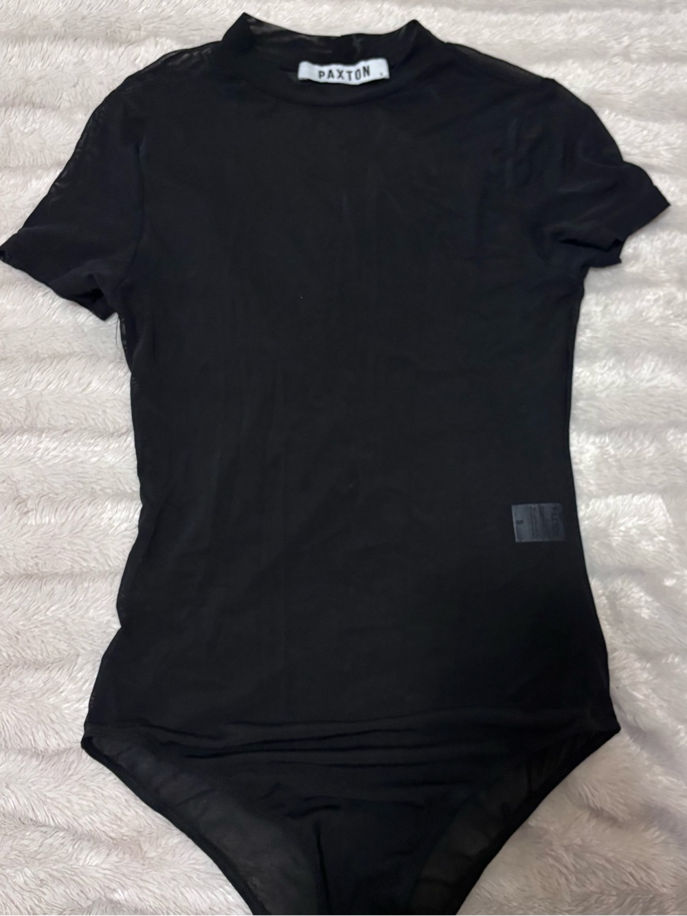Women's Sheer Black Short-Sleeve Top